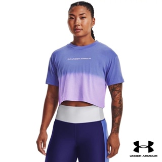 Under Armour UA Womens Branded Dip Dye Crop Short Sleeve อันเดอร์ อาร์เมอร์ เสื้อออกกำลังกาย สำหรับผู้หญิง