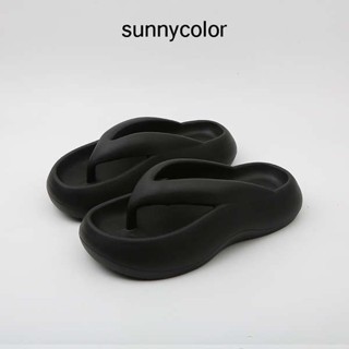 รองเท้าแตะ SUNNY COLOR รองเท้าแตะคีบสำหรับผู้หญิงพื้นหนากันลื่นสำหรับฤดูร้อนรองเท้าแตะใส่ข้างนอกชายหาดในร่ม