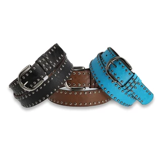 Yoonik เข็มขัดหนัง PU ประดับหมุด แฟชั่น มีให้เลือก 3สี เหมาะสำหรับผู้หญิง