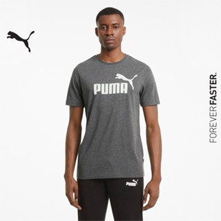 PUMA BASICS - เสื้อยืดผู้ชาย Essentials Heather สีดำ - APP - 58673601