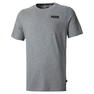 PUMA BASICS - เสื้อยืดคอกลมผู้ชาย Essentials Small Logo Tee สีเทา - APP - 84722503