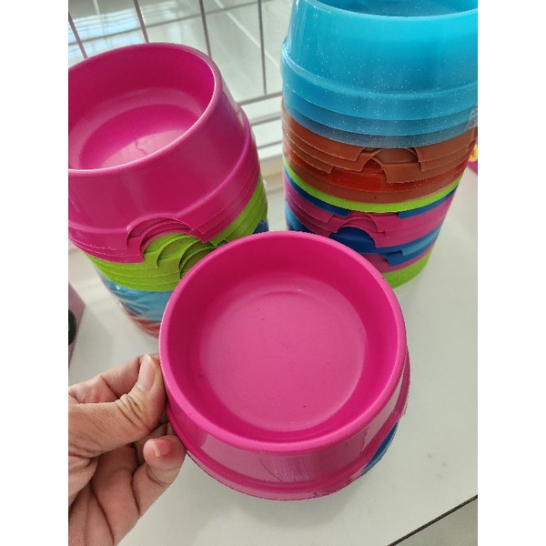 ชามอาหารสุนัข ขนาด เล็ก ชามพลาสติก คละสี