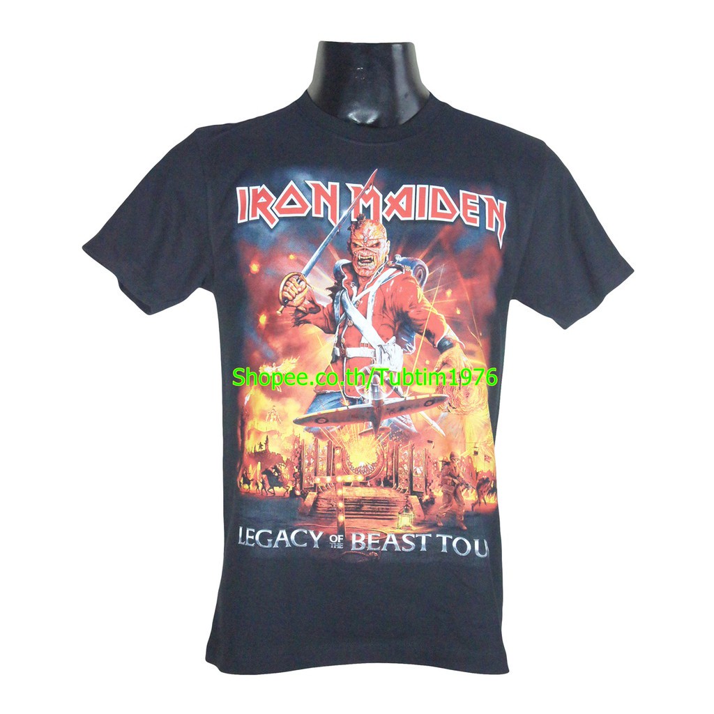 เสื้อวง Iron Maiden ผ้าร้อยแฟชั่นวงดนตรี วินเทจ ไอเอิร์นเมเดน ไอร่อน IRN1771