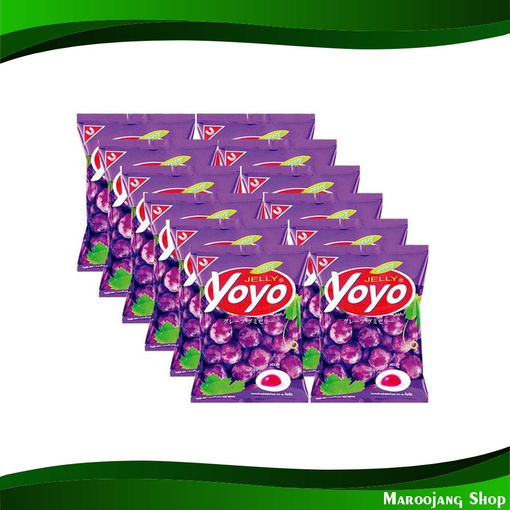 เยลลี่องุ่น โยโย่ 15 กรัม x 12 ชิ้น Grape Jelly Yoyo