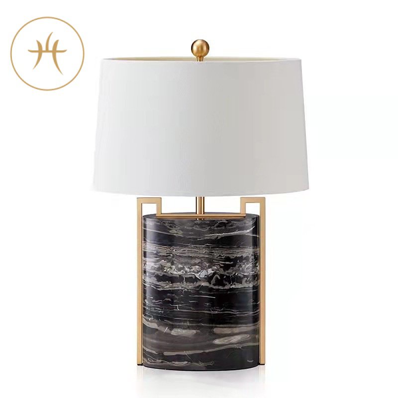 American Living Room Coffee Table Large Zen Natural Black Marble Table Lamp Minimalist Creative New 