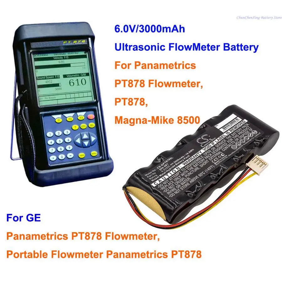 HMLV OrangeYu 3000mAh Battery for Panametri PT878 Flowmeter,Magna-Mike 8500, For GE Portable Flowmet
