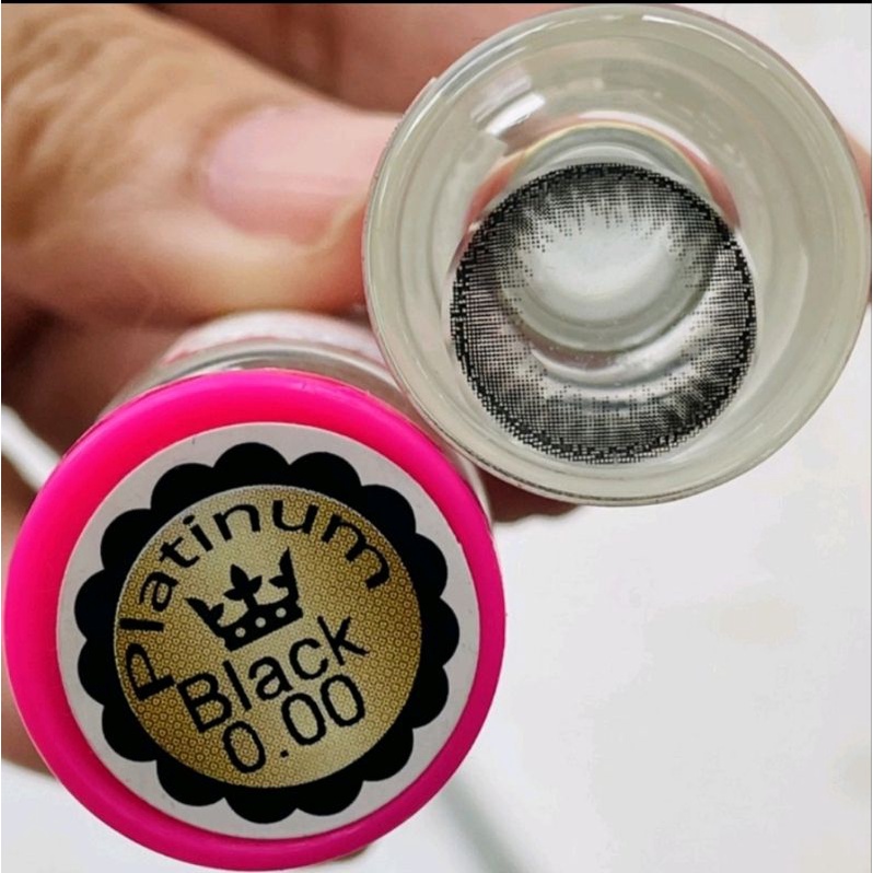 คอนแทคเลนส์ บิ๊กอาย รุ่น Platinum Black/สีดำ สีChoco ค่าสายตา (0.00)-(-10.00)