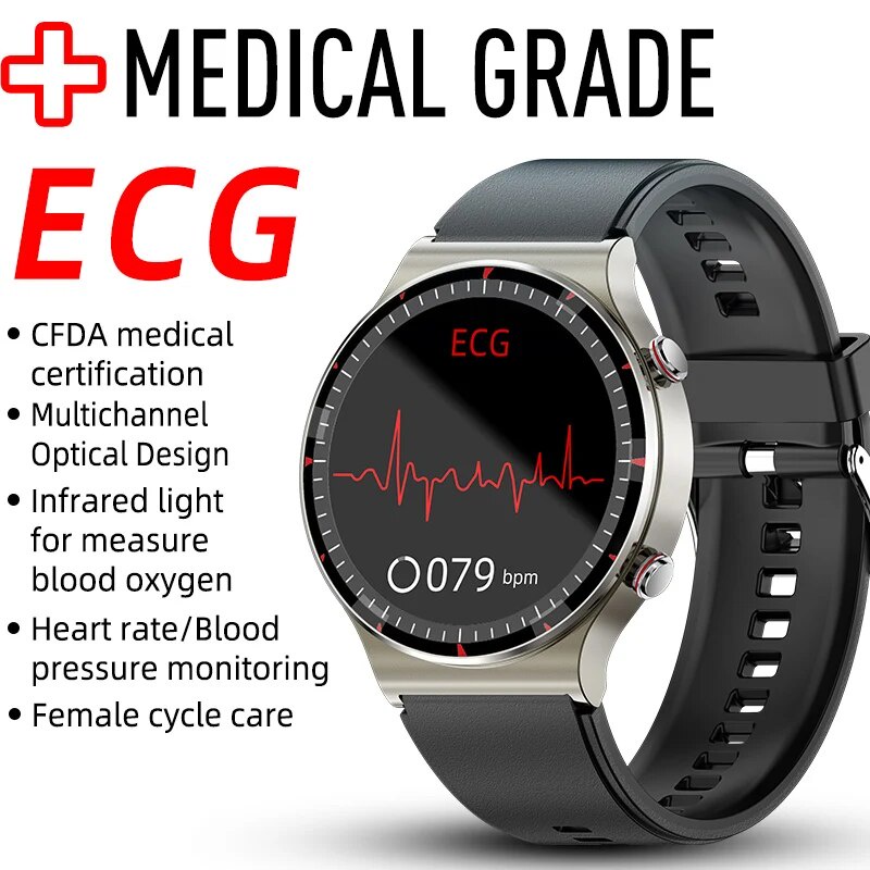 52O 2022 Medical Grade ECG ECG+PPG Smart Watch Men Women Physical Health body temperature Infrared blood oxygen mo V4c