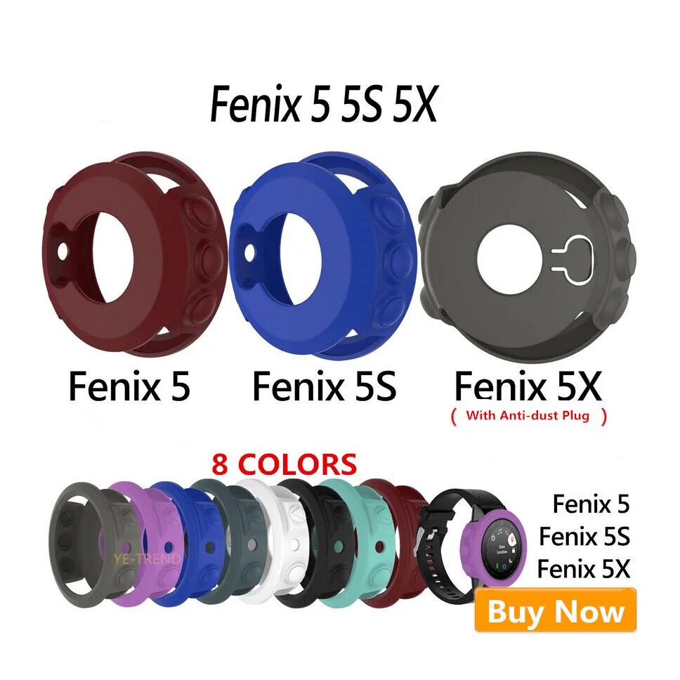 77X For Garmin Fenix 5 5S 5X Silicon Rubber Protective Cover Case for Garmin Fenix 55 GPS Watch Sleeve for Garmin  Xt8