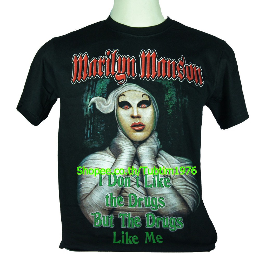 เสื้อวง Marilyn Manson วงร็อค เมทัล สากล วินเทจ มาริลีน แมนสัน MMS676