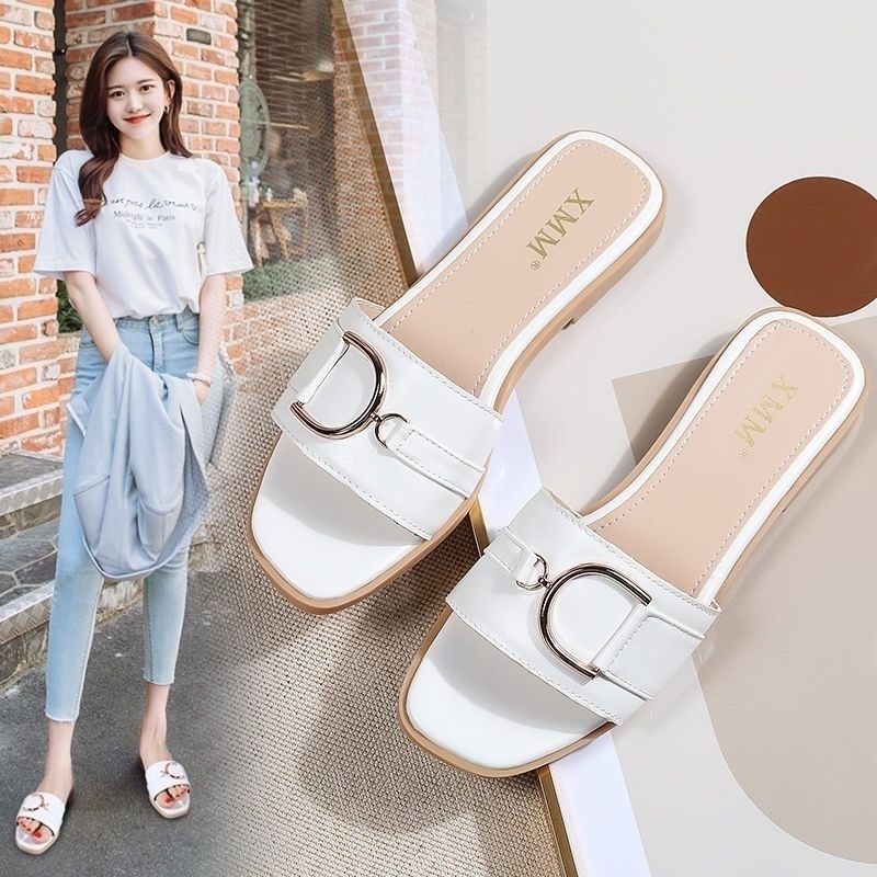 พร้อมส่ง รองเท้าแตะ พื้นนิ่ม เหมาะกับใส่กลางแจ้ง แฟชั่นฤดูร้อน สําหรับผู้หญิง ไซซ์ 34 42