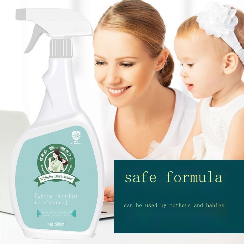 ☋✇✜น้ำยาทำความสะอาดเฟอร์นิเจอร์สีขาว การปนเปื้อนและสิ่งประดิษฐ์ที่เป็นสีเหลือง ตู้ไม้อเนกประสงค์สำหรับทำความสะอาดในครัวเ - รูปที่ 6