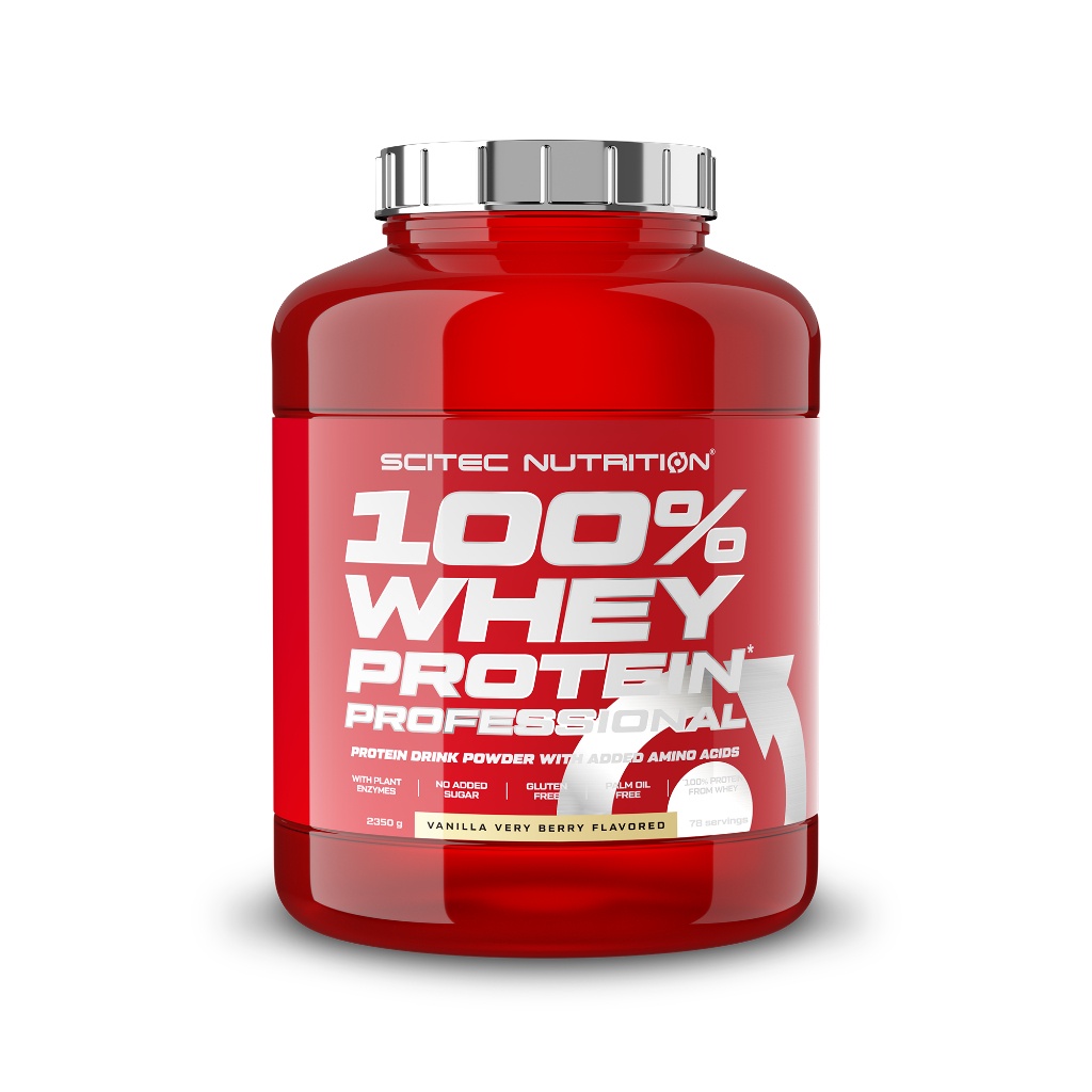 SCITEC NUTRITION Whey Protein Vanilla very berry (เวย์โปรตีน-รสวานิลา แวรี่ เบอรี่) สูตรเพิ่มกล้ามเนื้อ