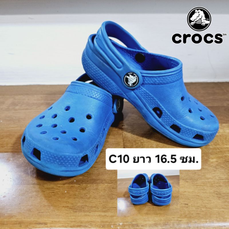 รองเท้าแตะ ยี่ห้อ Crocs 🐊 สีน้ำเงิน C10 ความยาว 16.5 ซม. 🌟 👟 มือสอง
