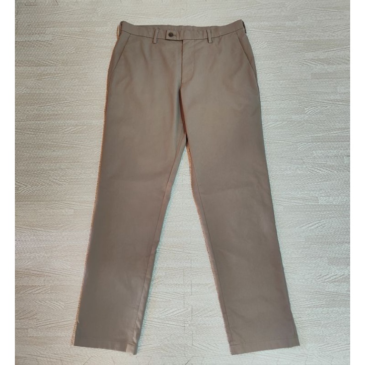 Uniqlo กางเกง Ezy 2 Way Smart Ankle Pants  สีน้ำตาล Size 85 cm. ชาย มือ2
