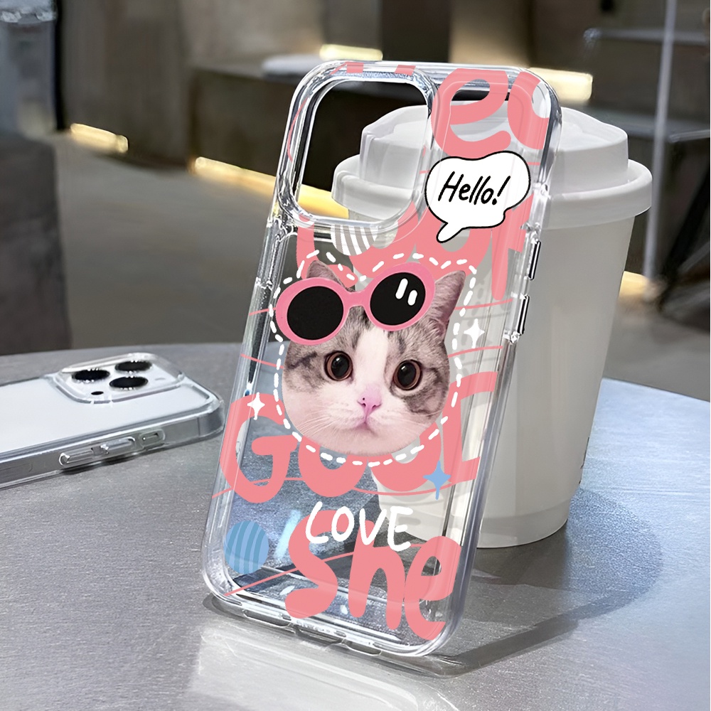 เคสโทรศัพท์มือถือ ป้องกันกระแทก ลายการ์ตูนแมวอวกาศ แฟชั่น สําหรับ iphone 15promax 14 11 13 12 7 8 Plus X XR XSMax