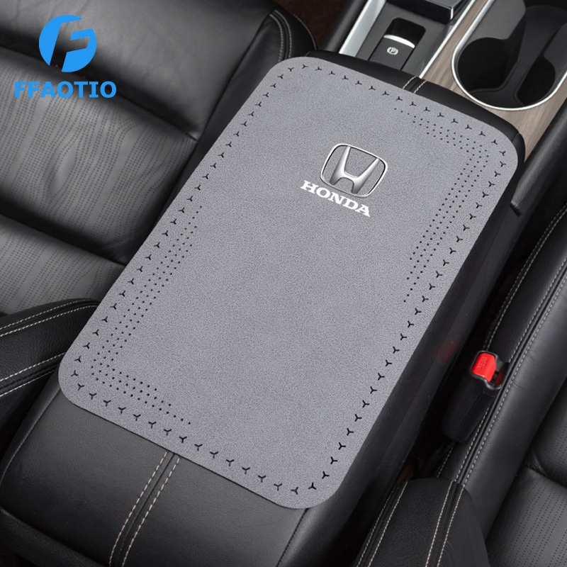 FFAOTIO ฝาครอบที่เท้าแขนรถยนต์ แผ่นรองคอนโซลกลาง สำหรับ Honda City Jazz HRV Civic Brio