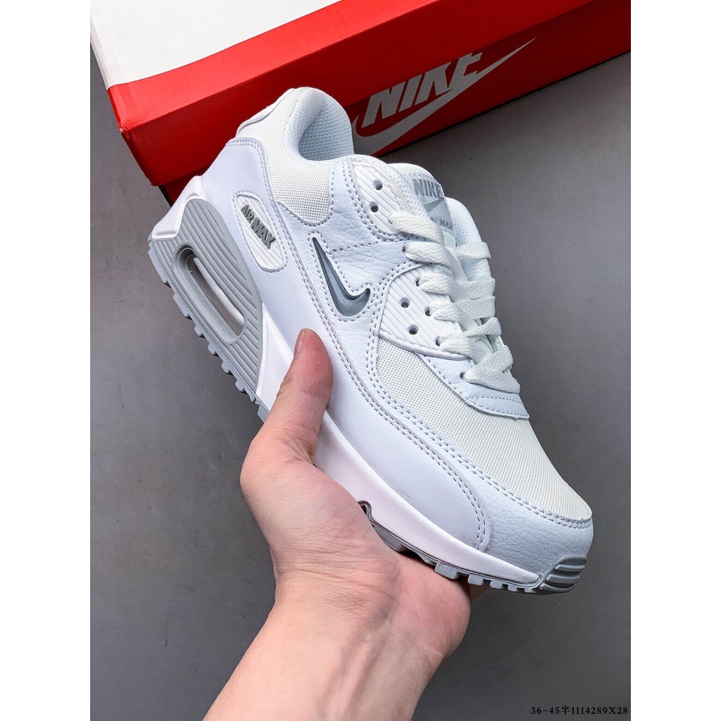 ของแท้ 100% Nike Air Max 90 Air รองเท้าผ้าใบลําลอง พื้นหนา เสริมส้น เหมาะกับการวิ่งจ๊อกกิ้ง สําหรับผ