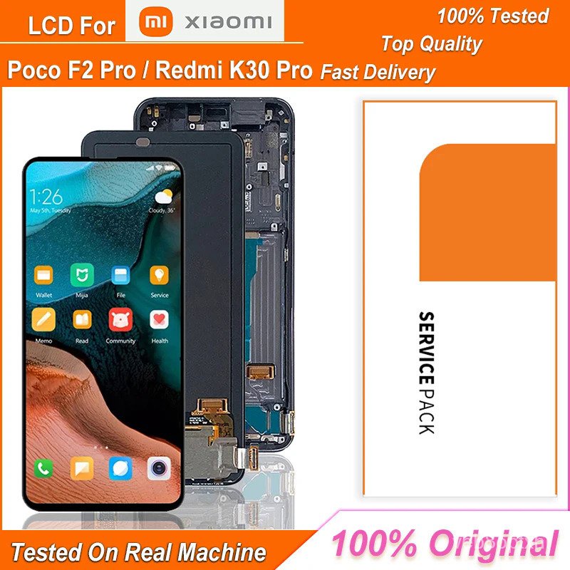 Original 6.67 "; LCD สำหรับ Xiaomi Redmi K30 Pro LCD Touch Screen Digitizer Assembly พร้อม Frmae สำห