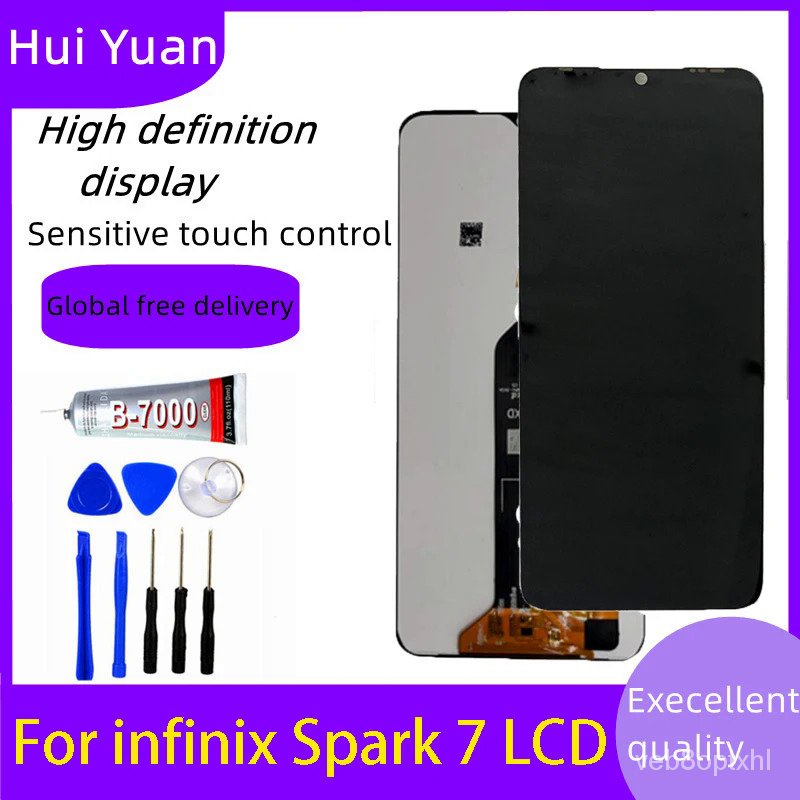 Original สำหรับ Tecno Spark 7จอแสดงผล KF6J KF6N LCD Touch Screen Digitizer สำหรับ Tecno Spark 7 KF6M
