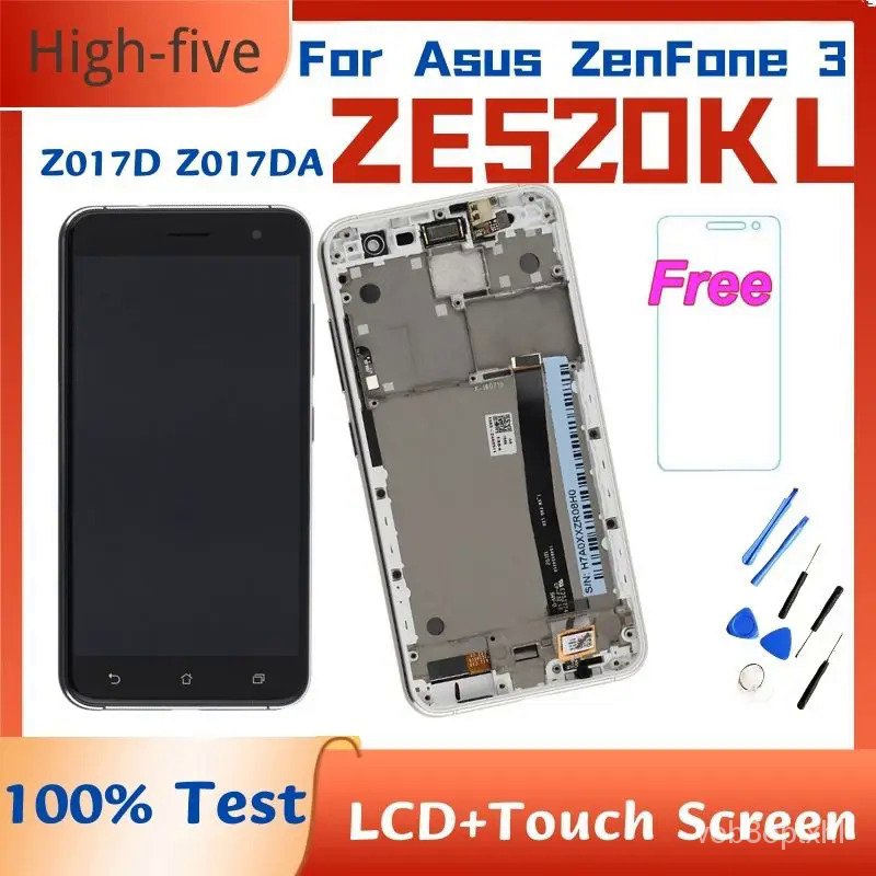 5.2 "; สำหรับ ASUS Zenfone 3 Z017DA Z017DB Z017D จอแสดงผล LCD Touch Screen Digitizer Assembly กรอบเครื่องมือฟรี ZE520KL