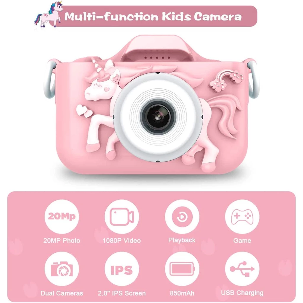 กล้องถ่ายรูปเด็ก Kids Camera 1080P เลนส์หมุนได้ 180 องศา thumbnail 3