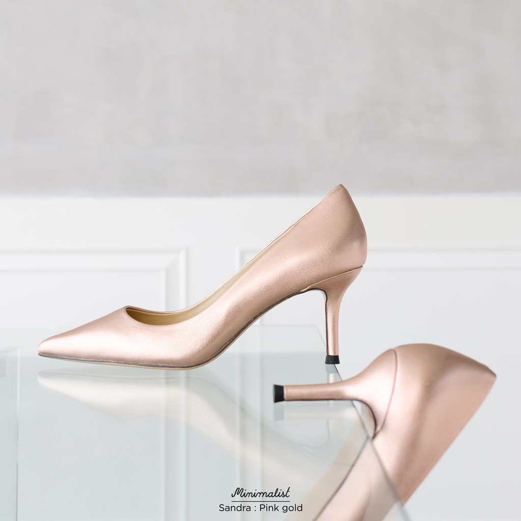 𝐌𝐈𝐍𝐈𝐌𝐀𝐋𝐈𝐒𝐓 รองเท้าส้นสูงหนังแกะ รุ่น sandra (black)  สูง 3 นิ้ว รองเท้าคัทชูสุดคลาสสิค