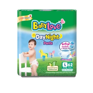 BabyLove DayNight Pants กางเกงผ้าอ้อมเด็ก เบบี้เลิฟ เดย์ไนท์ แพ้นส์ ขนาดเมก้า ไซส์ L (62ชิ้น)