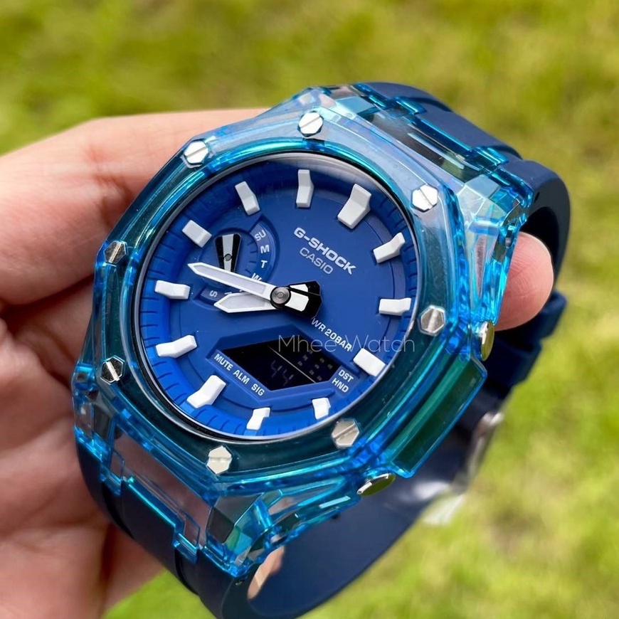 G-Shock Casioak Rubber Mod Blue Glass Terminator GA-2100HC-2A ของแท้ รับประกันศูนย์ 1 ปี