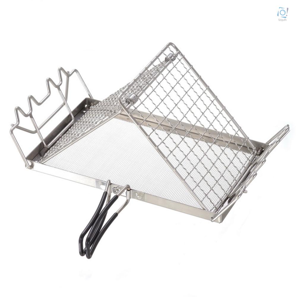 [Local Delivery]Folding Camp Stove Toaster Stainless Steel Bread Toaster Rack for Camping Backpacking Picnic