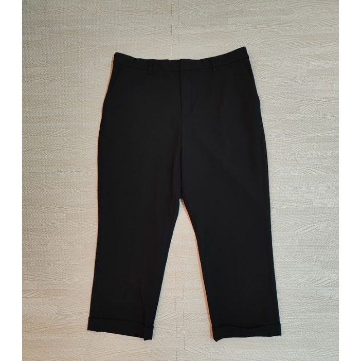 Uniqlo กางเกง Ezy 2 Way Smart Ankle Pants สีดำ Size 2XL หญิง มือ2