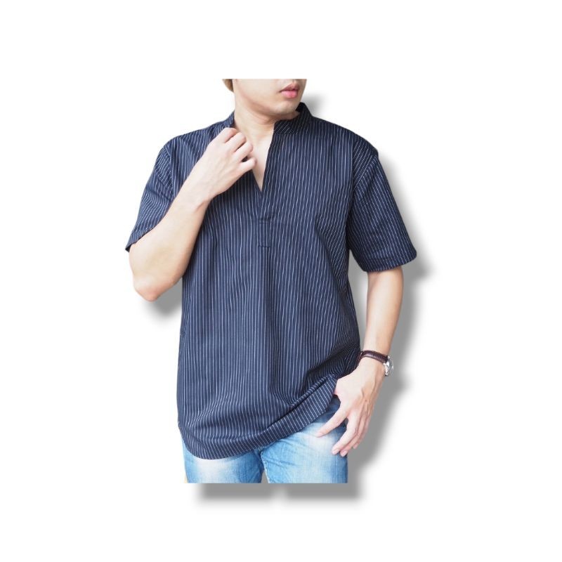 เสื้อเชิ้ต คอโปโล ลายริ้ว เสื้อเชิ้ตผู้ชายแขนยาว เสื้อเชิ้ตแบบลายริ้ว