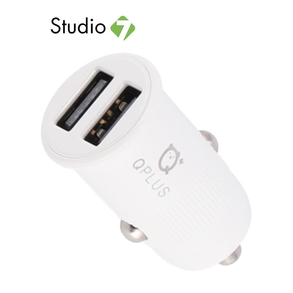 QPLUS Car Charger 2 USB-A (3.1A) White by By Studio7