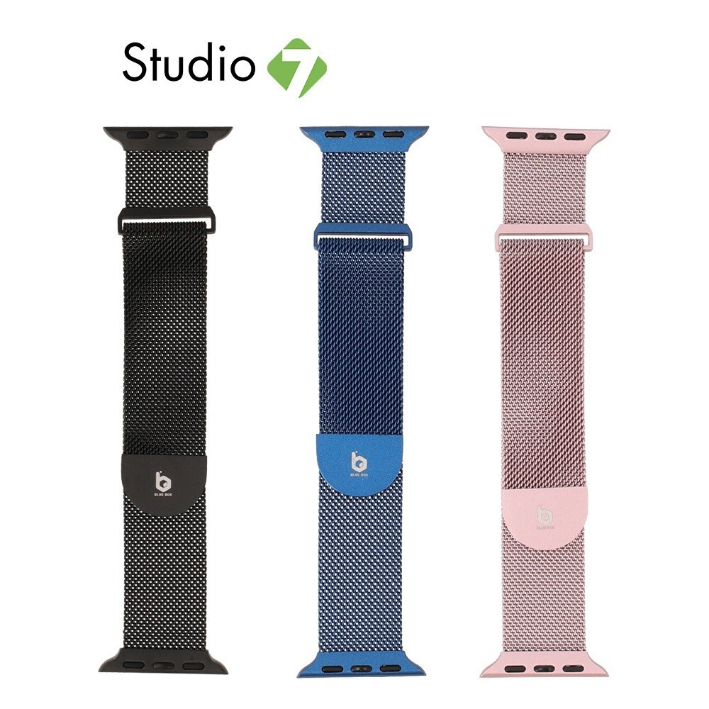 Blue Box สาย Apple Watch Strap Series 6,7,8,9,SE1,SE2 (40/41mm) Metal Dizzy Tile Black By Studio7