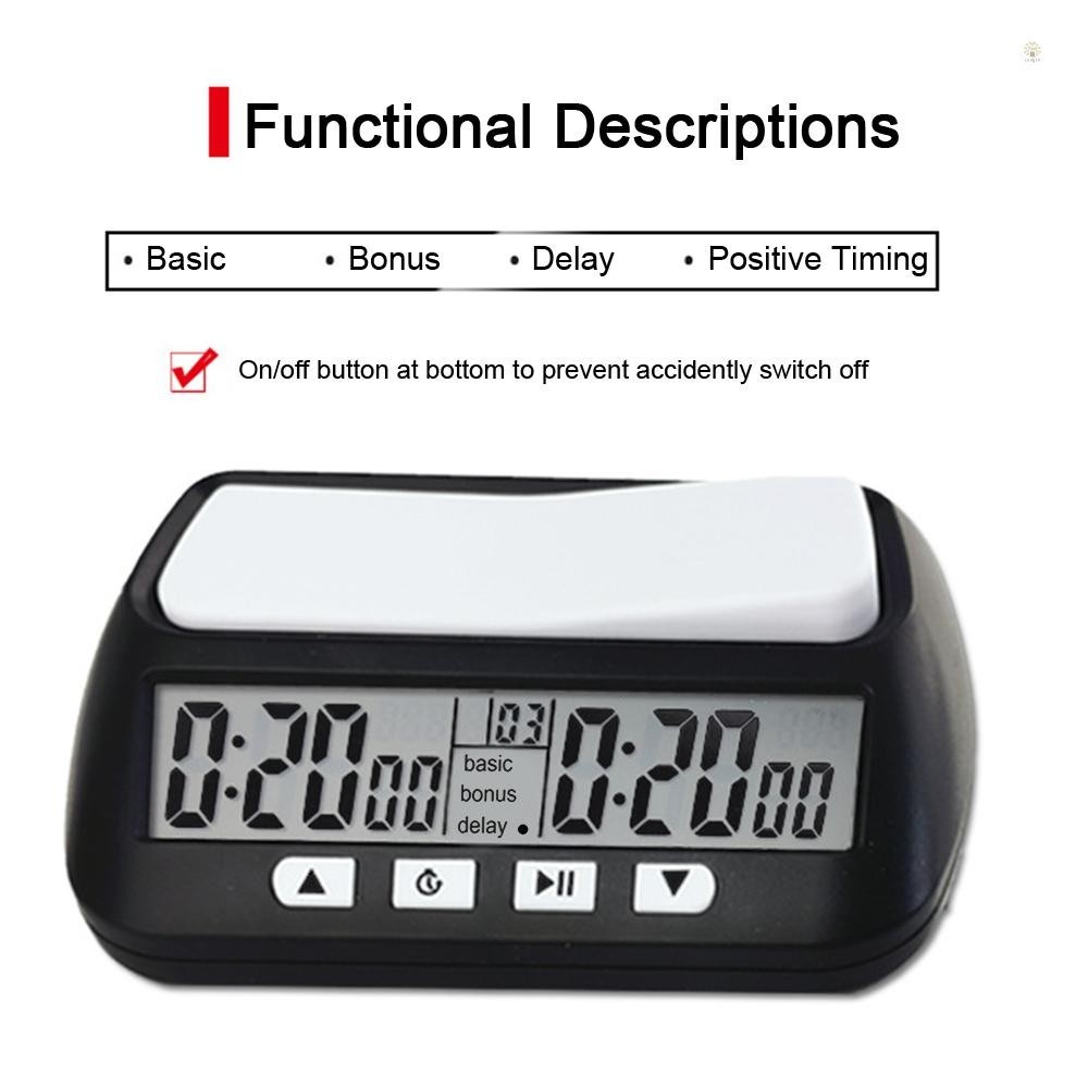 การจัดส่งในท้องถิ่น 3-in-1 Multipurpose Portable Professional Chess Clock Digital Chess Timer Game Timer