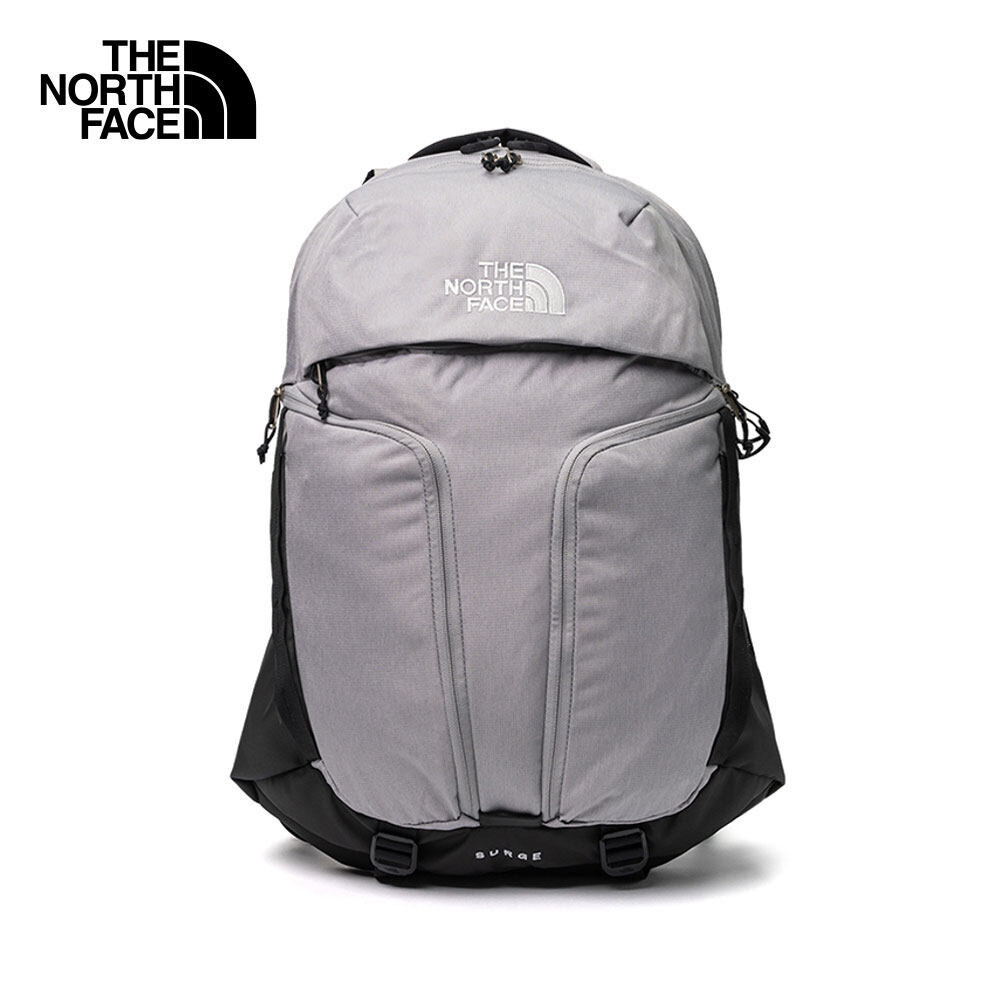 THE NORTH FACE SURGE - MELD GREY DARK HEATHER-TNF BLACK กระเป๋าเป้