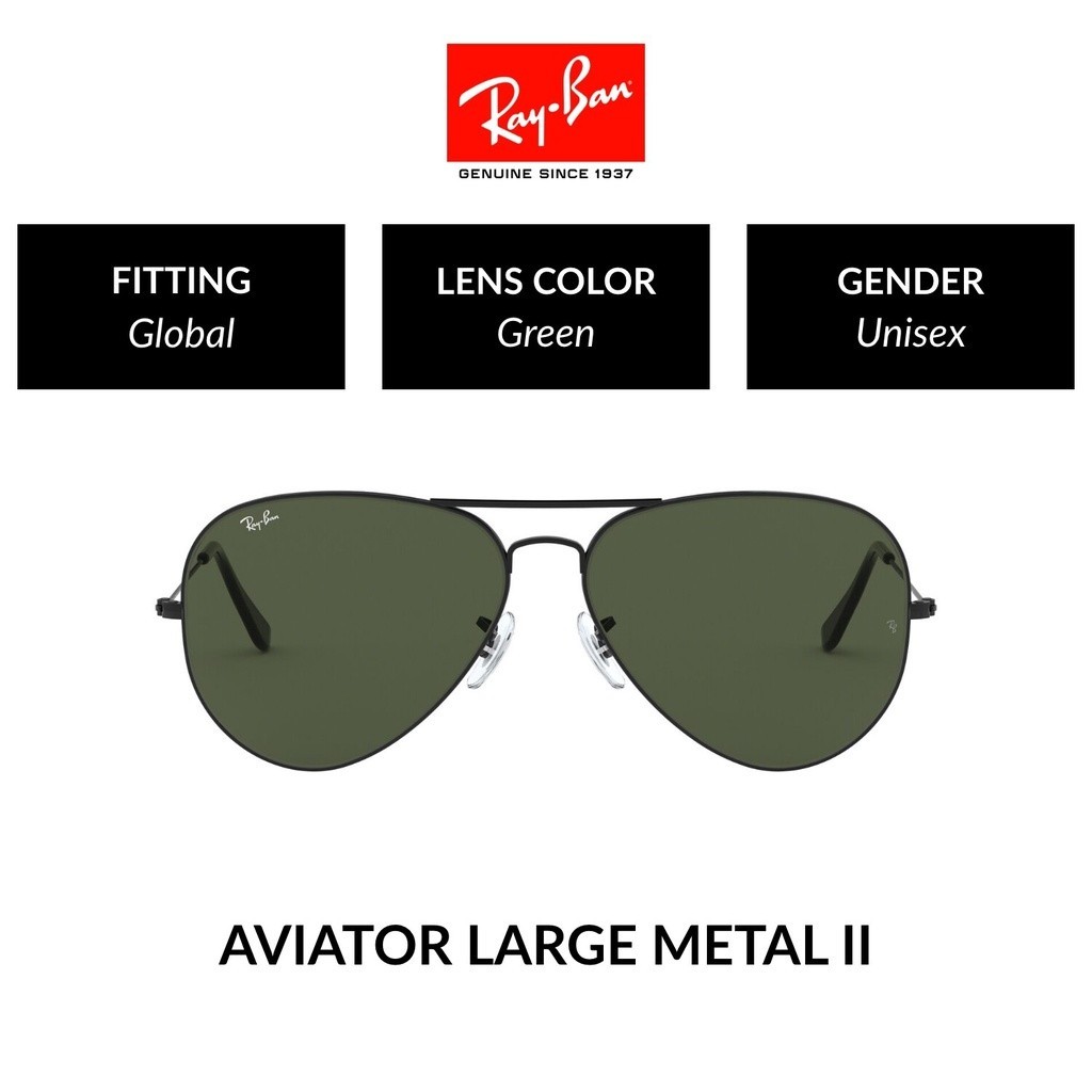 Ray-Ban Aviator Large Metal II - RB3026 L2821 size 62 -sunglasses แว่นกันแดด