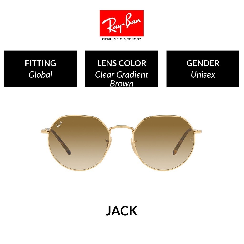 RAY-BAN JACK - RB3565 001/51 -Sunglasses แว่นกันแดด