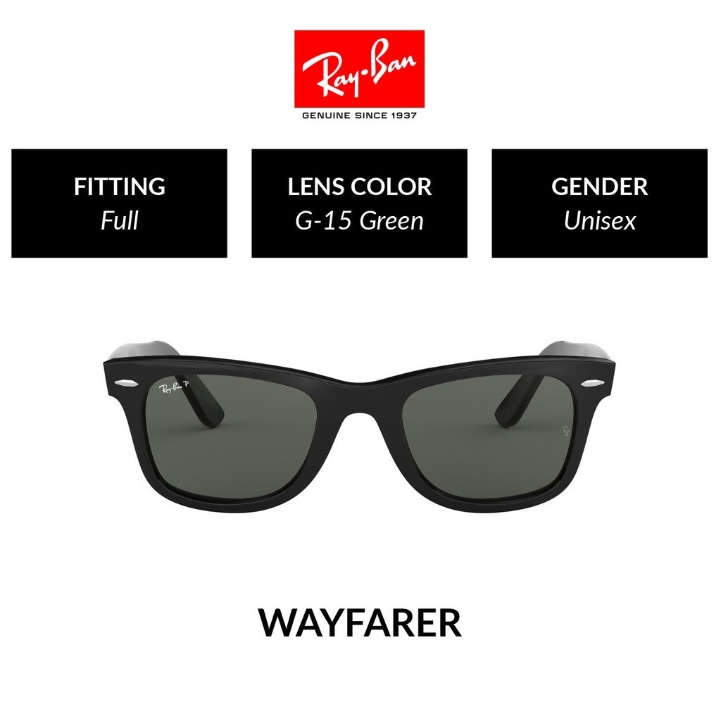 Ray-Ban Wayfarer Polarized - RB2140F 901/58 size 54 -sunglasses แว่นกันแดด