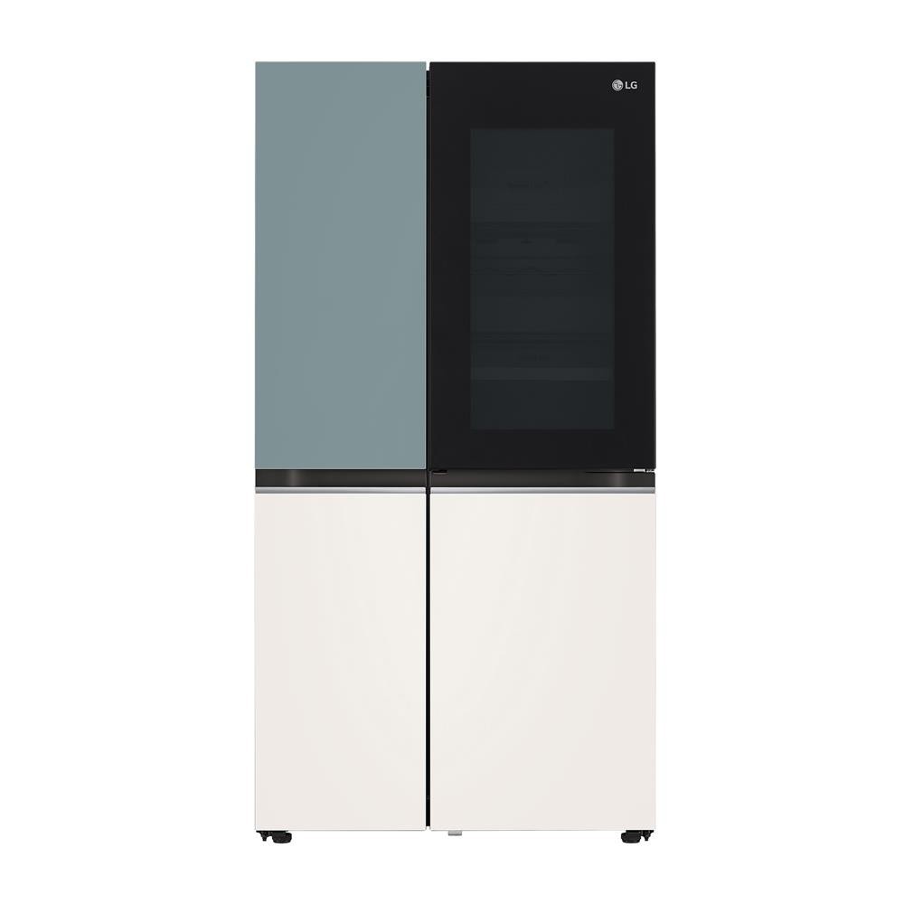 LG ตู้เย็น SIDE BY SIDE  GC-Q257CMFW.ATEPLMT 23.1 คิว สีเขียวเบจ