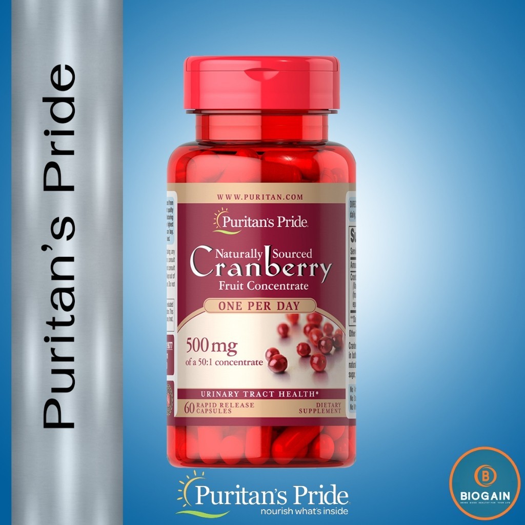 Puritan's Pride One A Day Cranberry / 60  Capsules (500 mg of 50:1 concentrate, เทียบเท่า 25,000 mg 