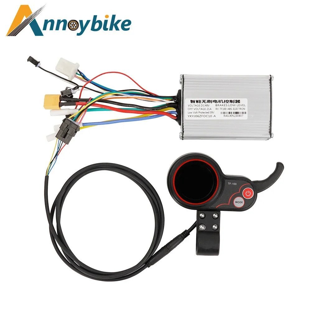 ตัวควบคุมจักรยานไฟฟ้าพร้อมจอแสดงผล LCD 36V 350W500W 48V 800W1000W สกู๊ตเตอร์ไฟฟ้า6ขาปลั๊ก LCD Meter Finger Throttle