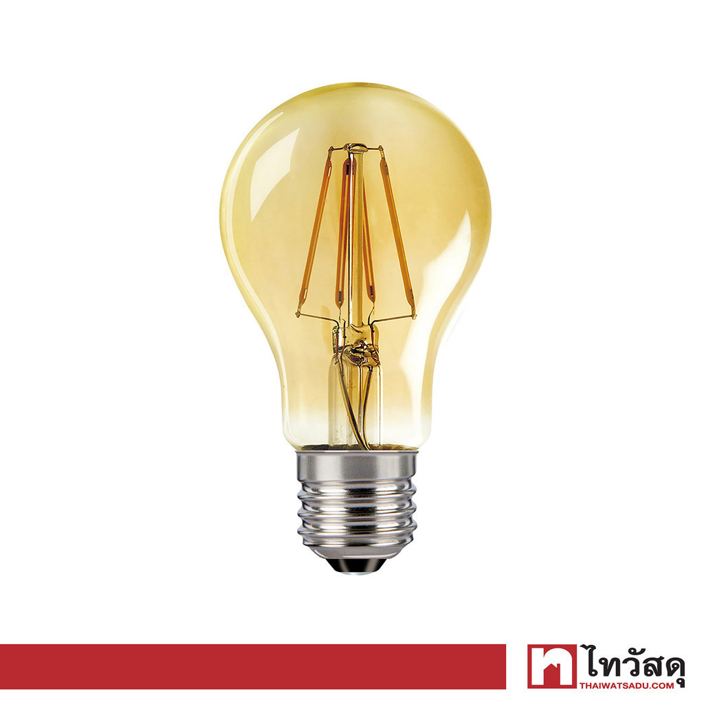LUZINO หลอดวินเทจ LED 4วัตต์ Warm White รุ่น SKLFAMBA60-4W กระจกสีชาทอง A60 E27