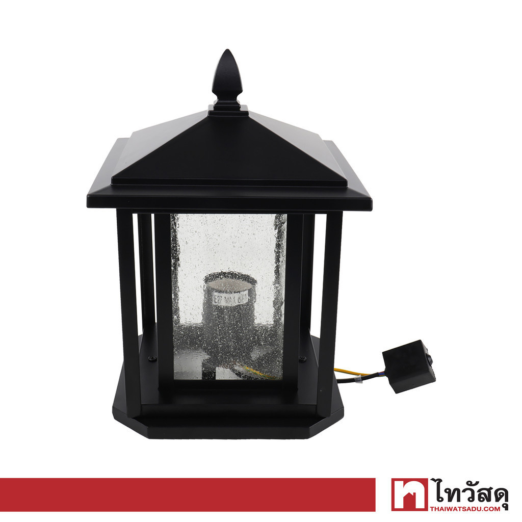 LUZINO โคมไฟหัวเสาภายนอก (E27x1) RARE HOUSE รุ่น 0288-PF-B(BK) ขนาด 19 x 19 x 23.5 ซม. สีดำ