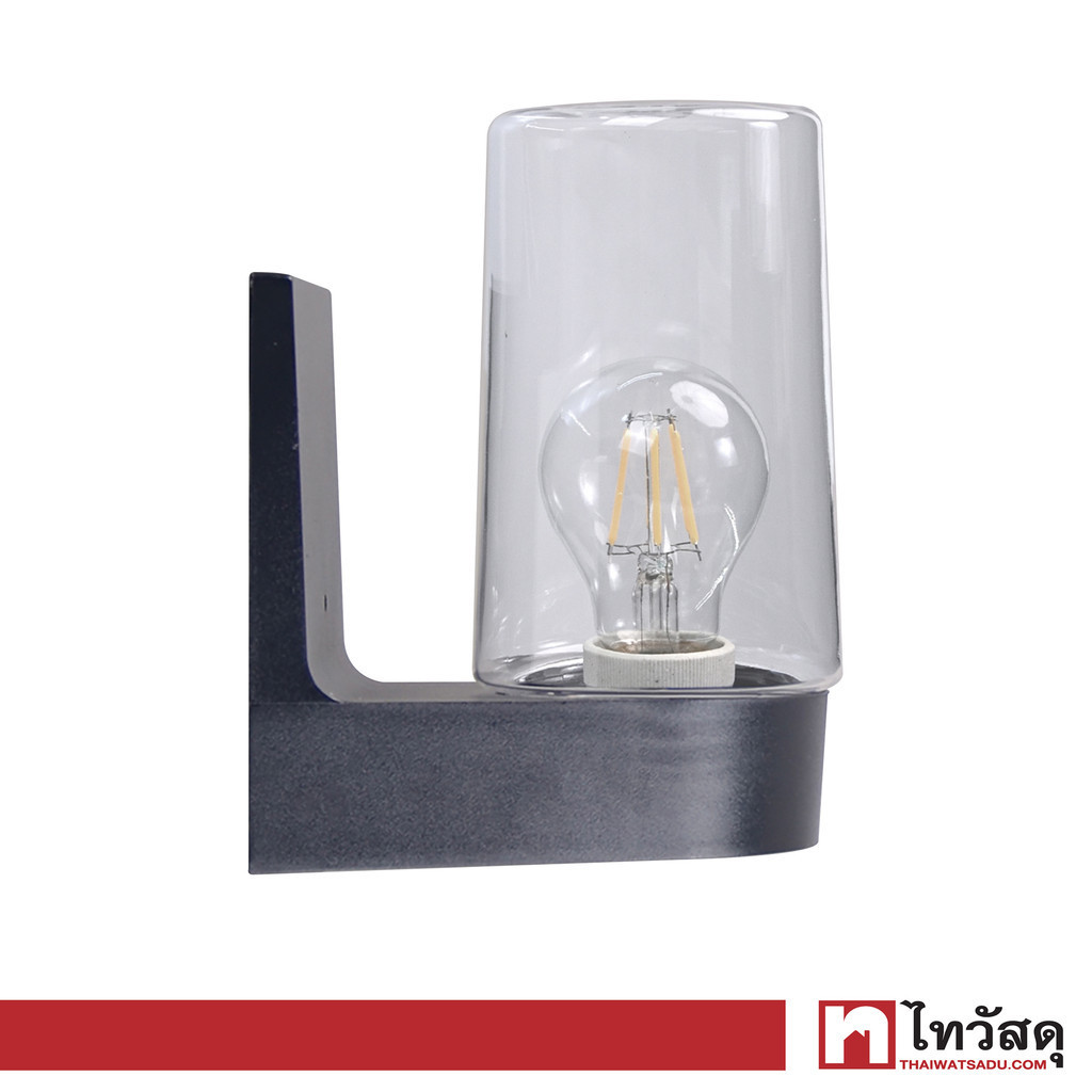 LUZINO โคมไฟผนังภายนอก E27x1 รุ่น GD002-S-JAR-W8-BK สีดำ - ใส