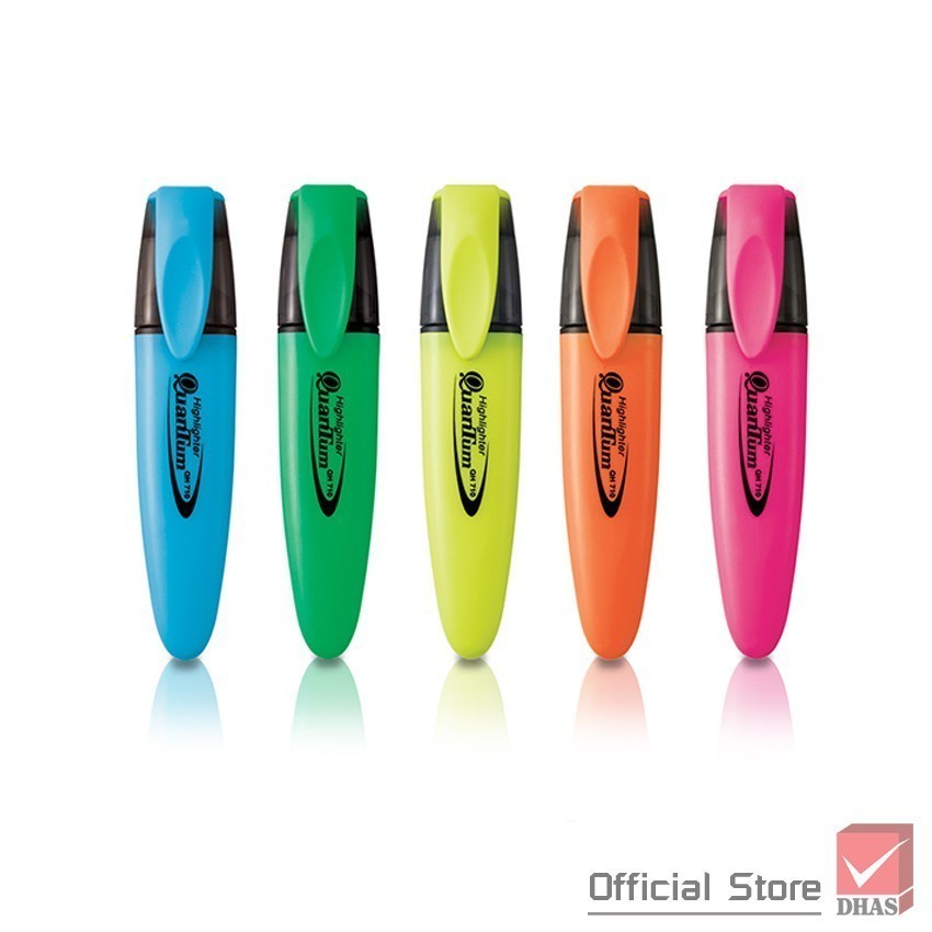 Quantum ปากกาไฮไลท์ ปากกาเน้นข้อความ QH-710 จำนวน 12 ด้าม