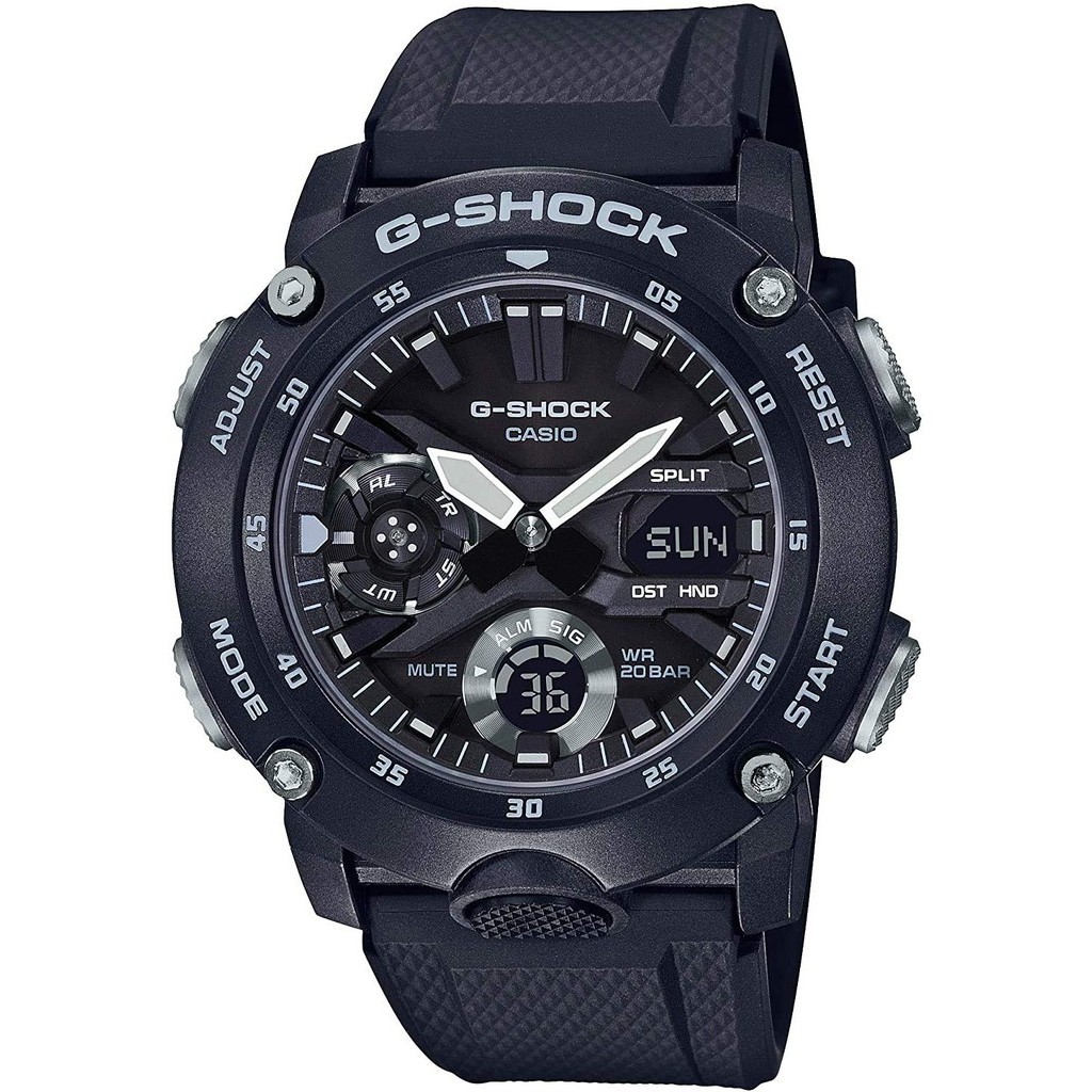 [Direct Japan] [Casio] CASIO G-SHOCK G-Shock Anadigi Black Carbon/Resin 20 ATM Waterproof Overseas Model GA-2000S-1A Watch