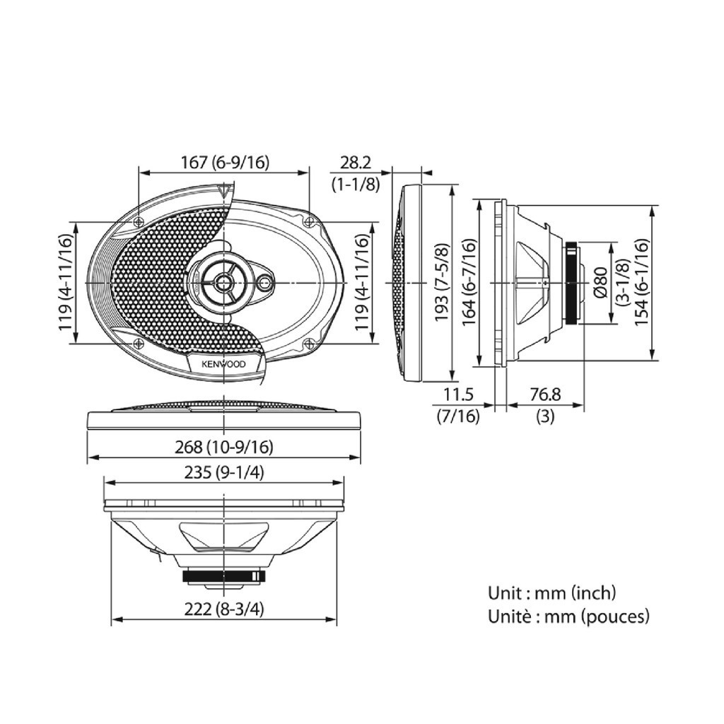 KENWOOD/PIONEER/JBL ลำโพงแกนร่วม 3ทาง 6x9นิ้ว 1คู่ เครื่องเสียงรถยนต์ S6966/TS-R6951S/STAGE1 962M - รูปที่ 2