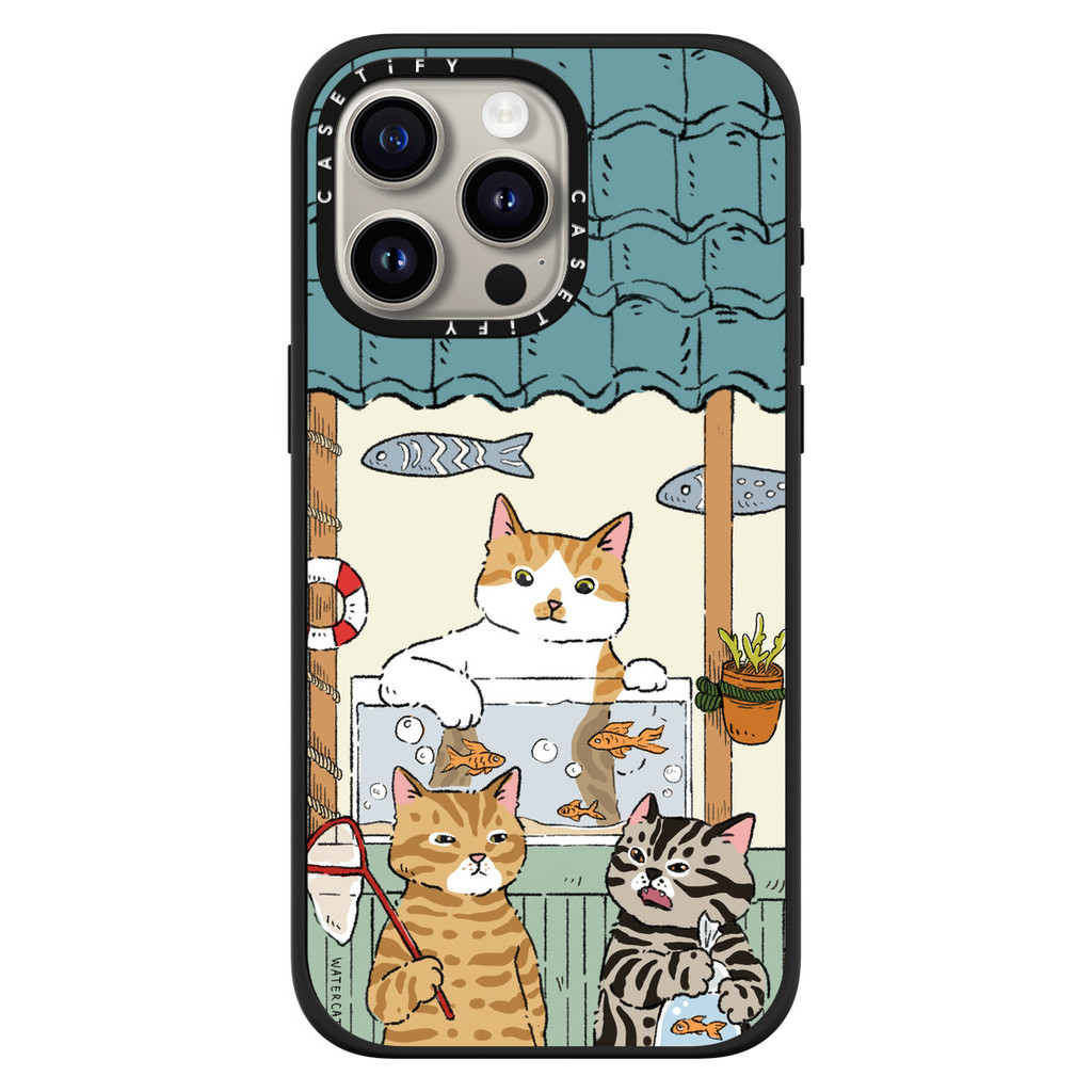 [พร้อมส่ง] แท้ CASETiFY iPhone 15 14 13 Pro Max / Pro / Plus Cats Fish Store
