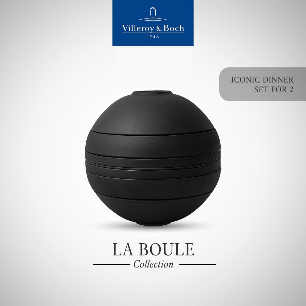 Villeroy & Boch - Iconic La Boule ชุดจานชามพอร์ซเลน 7 ชิ้น ไอคอนิก ลาบูล สีดำ